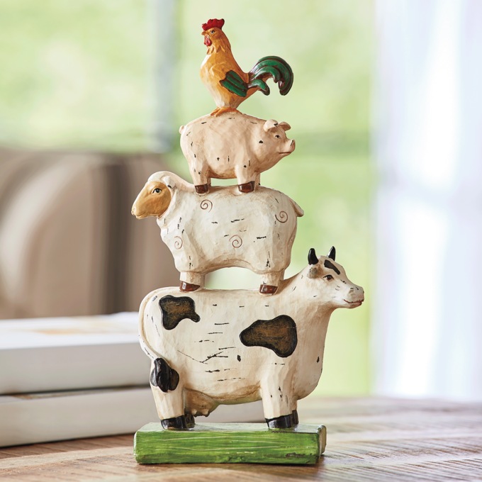 Stacked Farm Animal Figurine Country Door