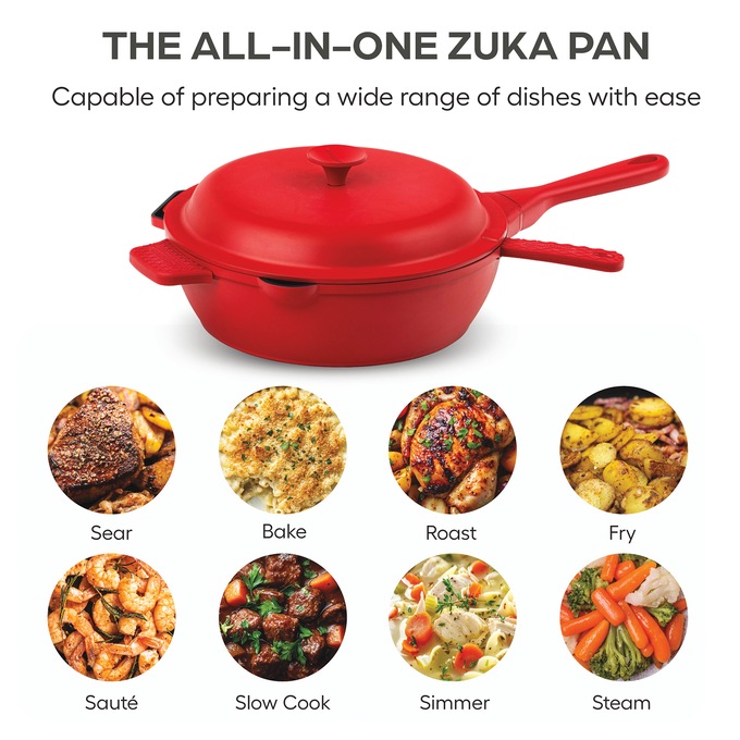 Granitestone 10" Zuka Pan, Red, large