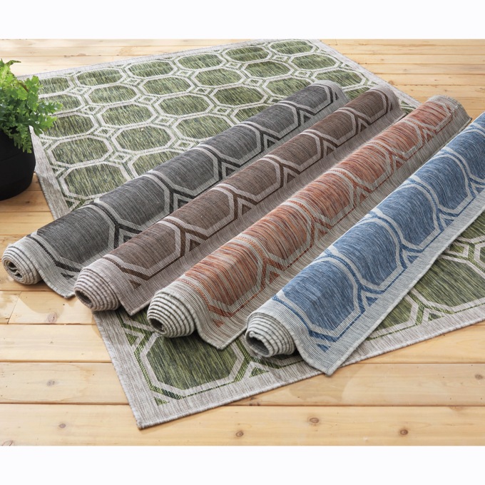 Mosaic Indoor/Outdoor Rug, Green, large
