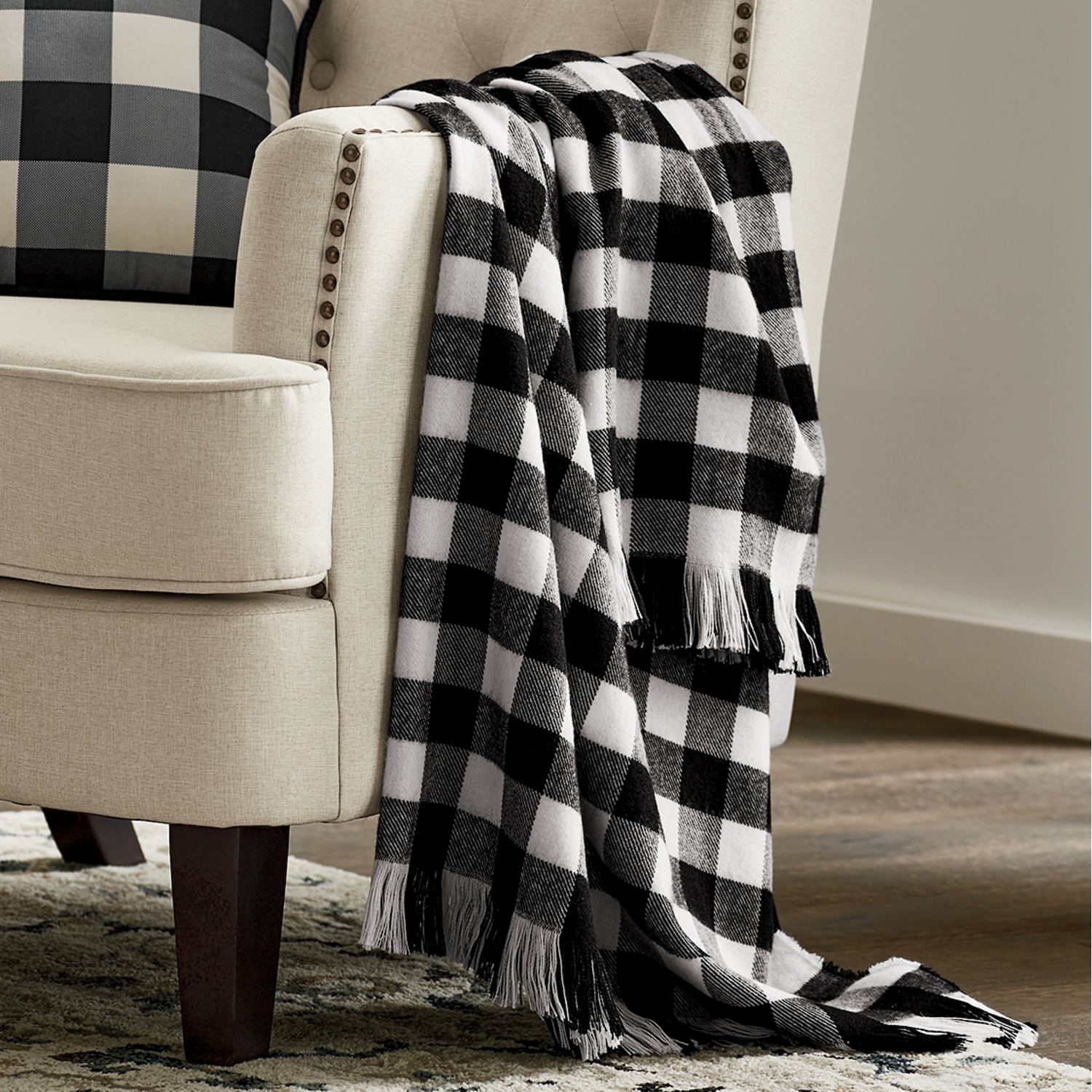 Plaid Fringed Throw Country Door