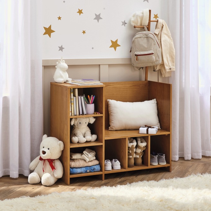 Kids’ Storage Bench with Coat Rack, , large