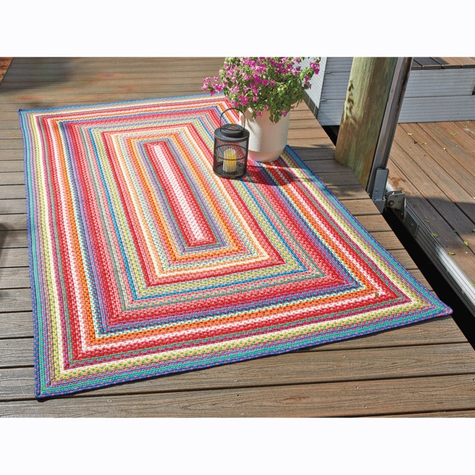 Indoor/Outdoor Bright Braided Rug, , large