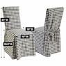 Gingham Check Dining Chair Cover with Ties, , large