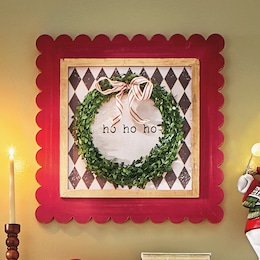 Christmas Wall Art with Scalloped Frame, , large