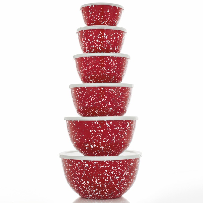 12-Piece Speckled Bowl Set, , large