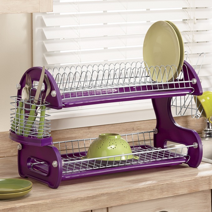 Lilac folding Chrome dish rack - AliExpress