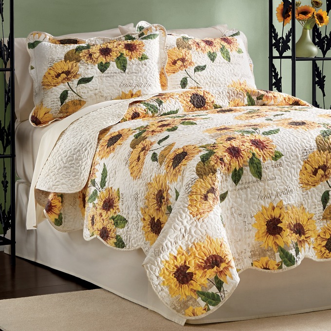 Sunflower Script Quilt, , large